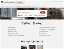 Tablet Screenshot of library.academyart.edu